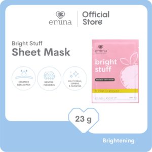 emina skincare set berupa emina bright stuff essence sheet mask